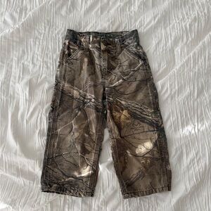 Kids Carhartt Green and Brown Camouflage Pants